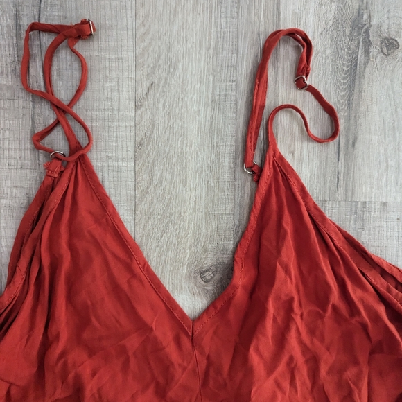 Elan Rust Orange V Front and Back Maxi Dress, Size Medium - Picture 5 of 5